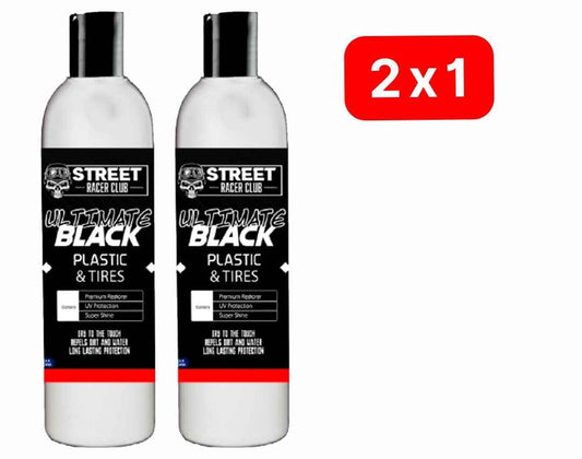 2X1 Ultimate Black, Restaurador de Partes Negras Total 500ml